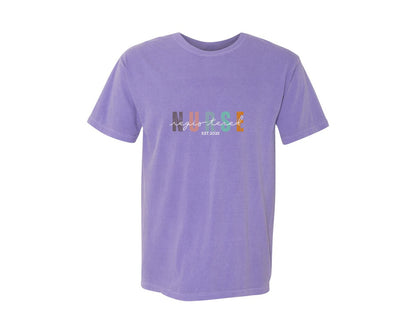 brand:Comfort Colors|color:Violet|Registered Nurse 2025 Graphic T-Shirt