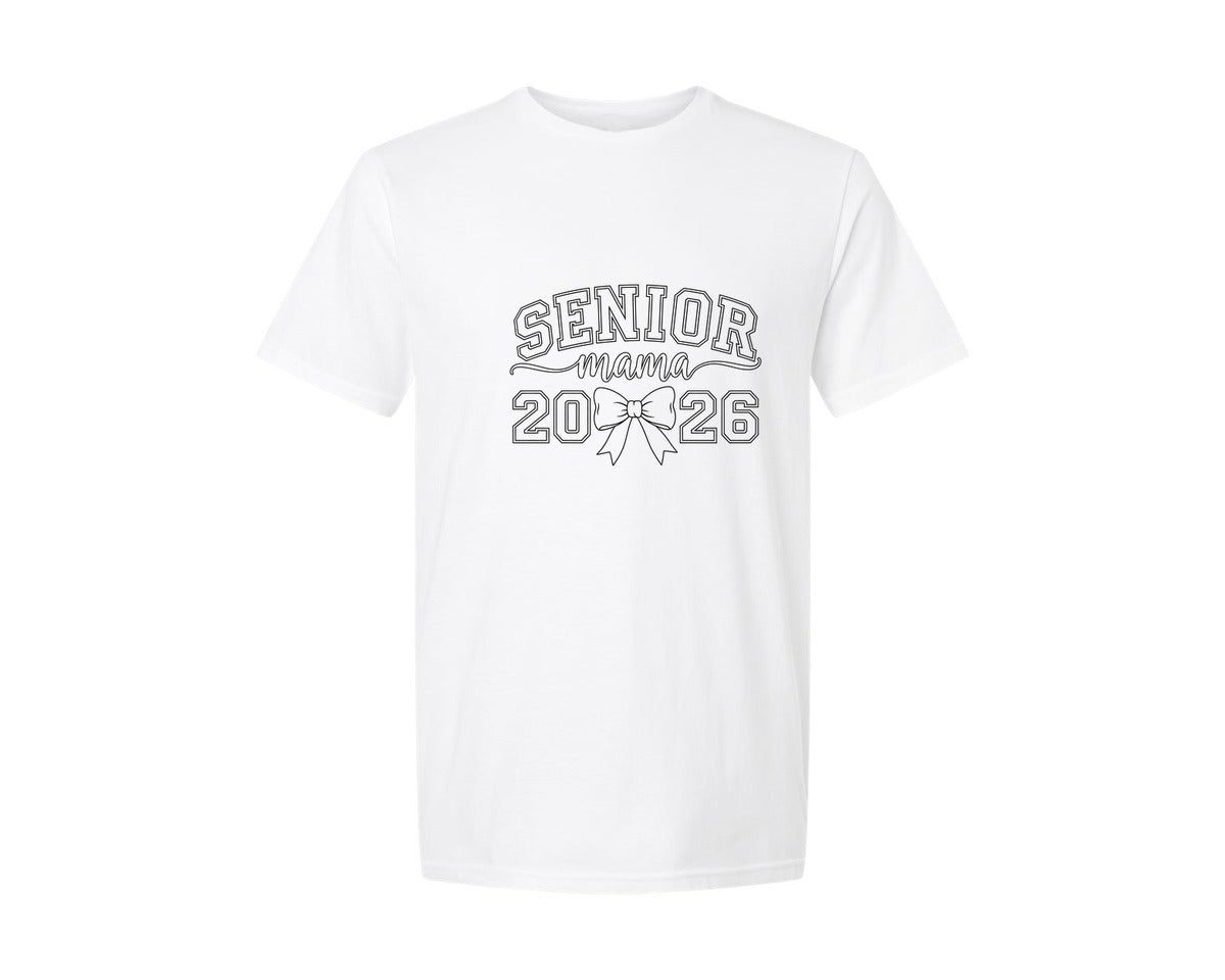 brand:Generic|color:White|Elegant Senior Mama Bow Graphic Graphic T-Shirt
