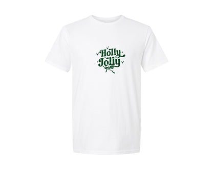 brand:Generic|color:White|Holly Jolly Trendy Retro Distressed Graphic T-Shirt