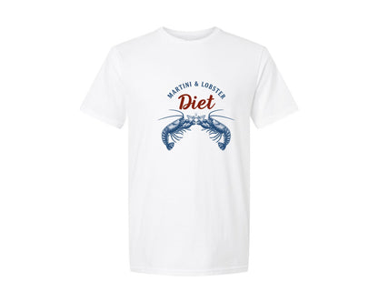 brand:Generic|color:White|Martini And Lobster Diet Graphic T-Shirt
