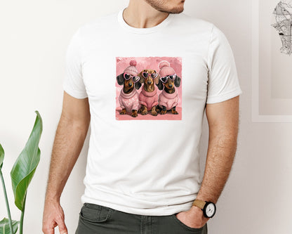 brand:Bella Canvas|color:White|Valentine Dachshund Dog 9 Graphic T-Shirt