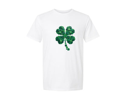 brand:Generic|color:White|Hand Painted Shamrock St Patricks Day Graphic T-Shirt