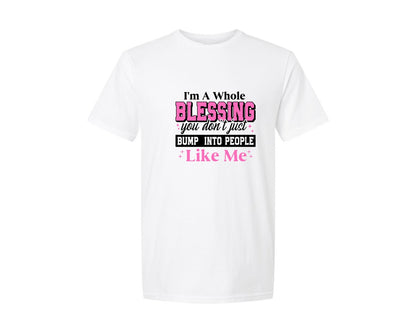 brand:Generic|color:White|Im A Whole Blessing Girl Boss Graphic T-Shirt