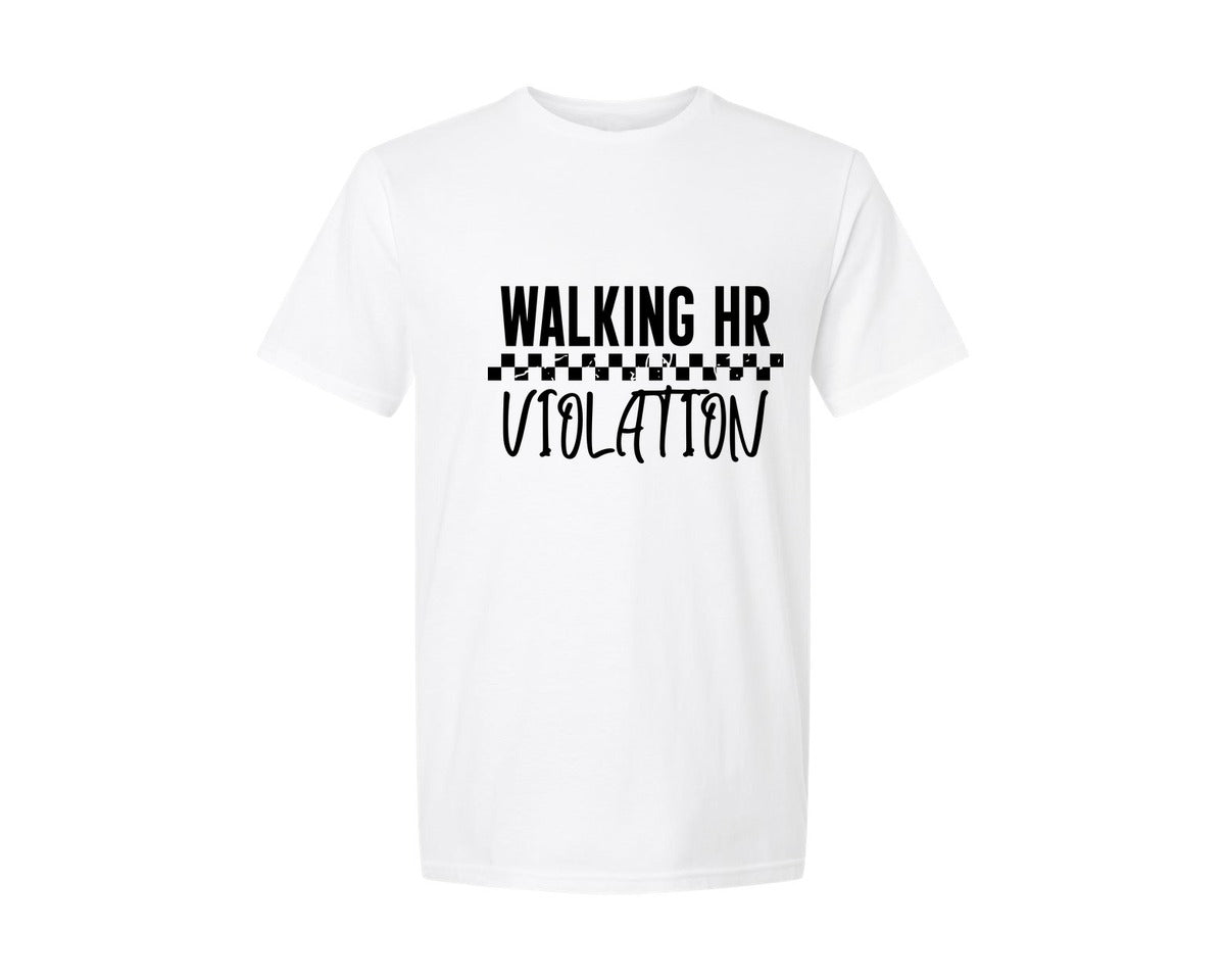 brand:Generic|color:White|Walking Hr Violation Graphic T-Shirt
