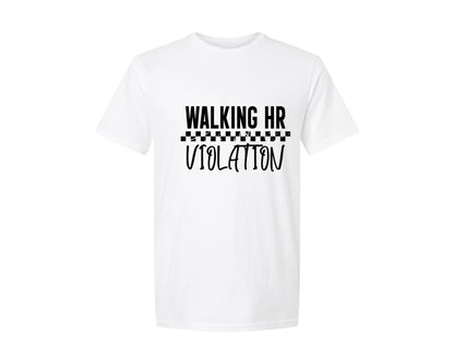 brand:Generic|color:White|Walking Hr Violation Graphic T-Shirt