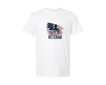 brand:Generic|color:White|Usa Veteran American Flag Graphic T-Shirt
