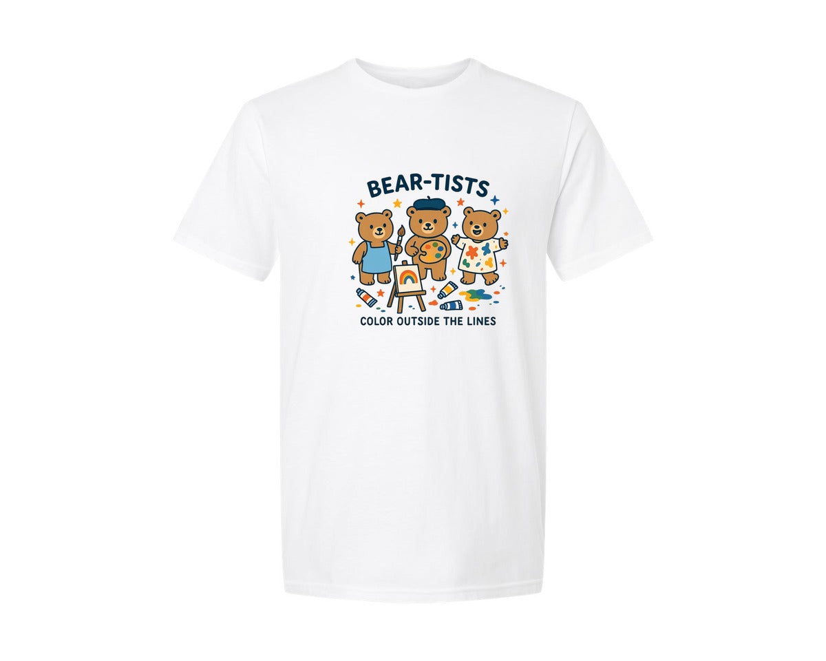 brand:Generic|color:White|Bear Artists Graphic T-Shirt