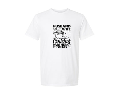 brand:Generic|color:White|Husband And Wife Cruising Partner Graphic T-Shirt