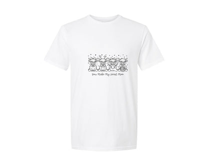 brand:Generic|color:White|D181Ute Valentine Highland Cow Graphic T-Shirt