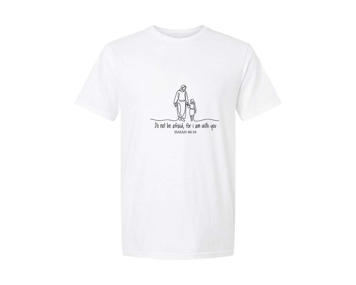 brand:Generic|color:White|Jesus Do Not Be Afraidisaiah 4110 Graphic T-Shirt