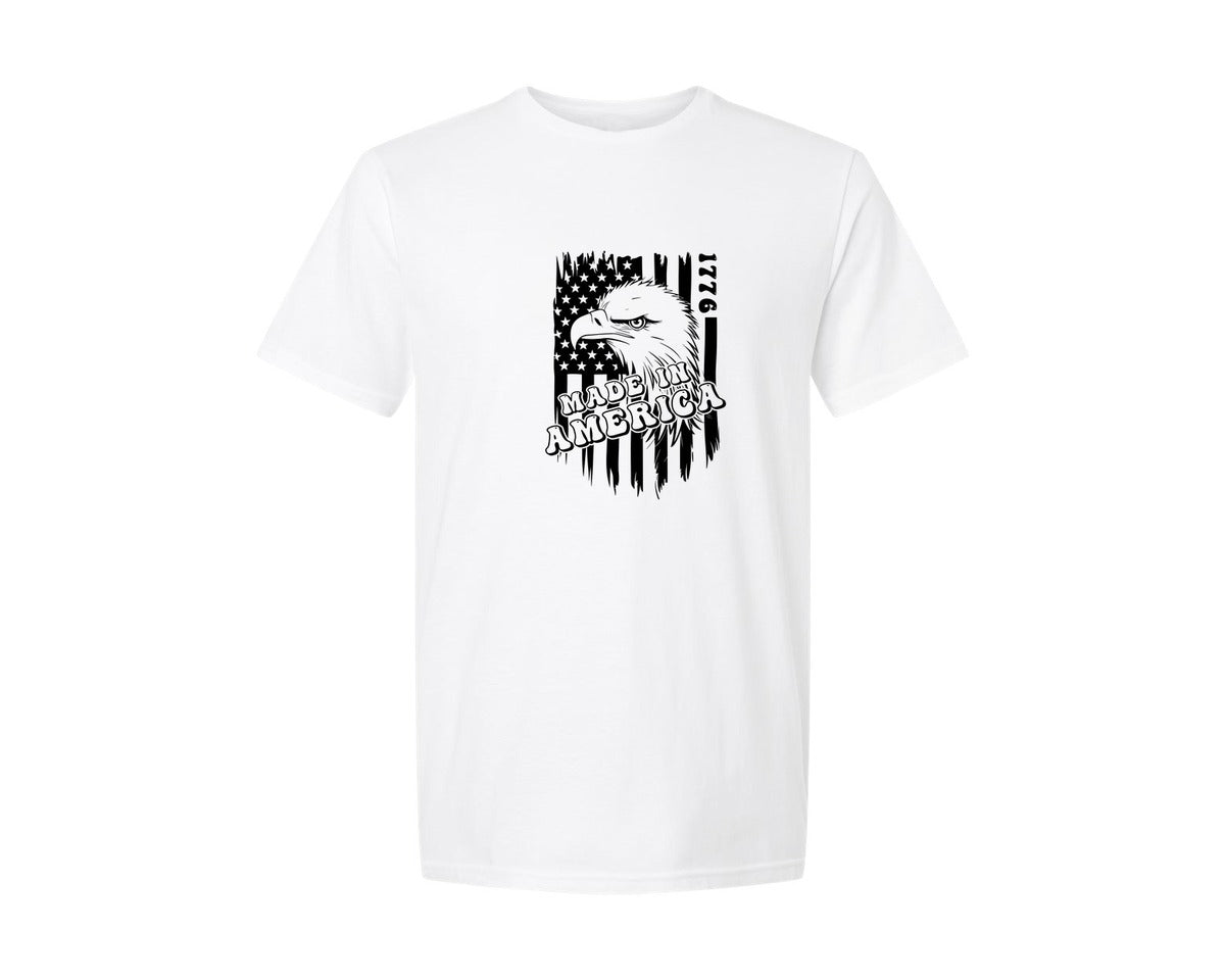 brand:Generic|color:White|Made In America 4Th Of July Shirt Graphic T-Shirt