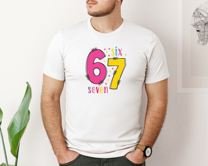 brand:Bella Canvas|color:White|Six Seven 67 6 7 Christmas Xmas Meme 9 Graphic T-Shirt