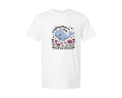 brand:Generic|color:White|Whale Be Okay Cute Positive Design 2 Graphic T-Shirt