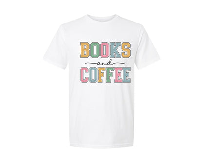 brand:Generic|color:White|Books And Coffee Svgbookworm Bookish Graphic T-Shirt