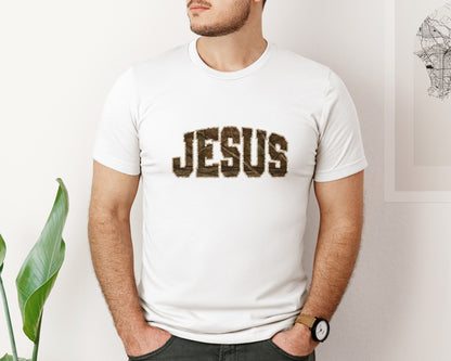 brand:Bella Canvas|color:White|Jesus Camo Christian Graphic T-Shirt