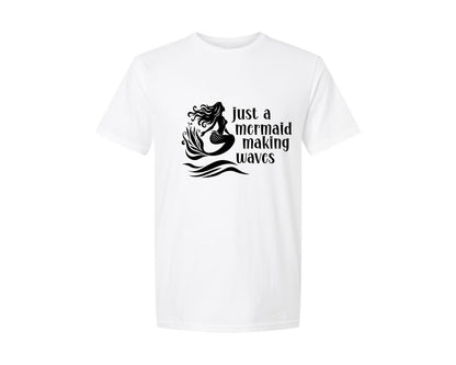 brand:Generic|color:White|Mermaid Making Waves For Cricut Graphic T-Shirt