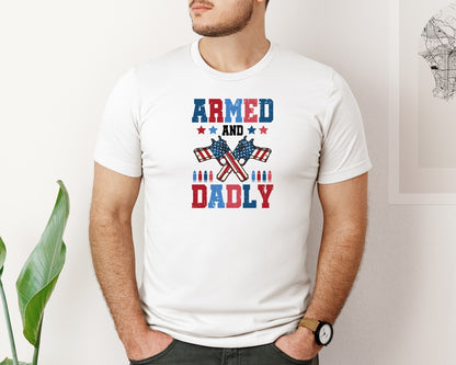 brand:Bella Canvas|color:White|Funny Dad Patriotic Father Graphic T-Shirt