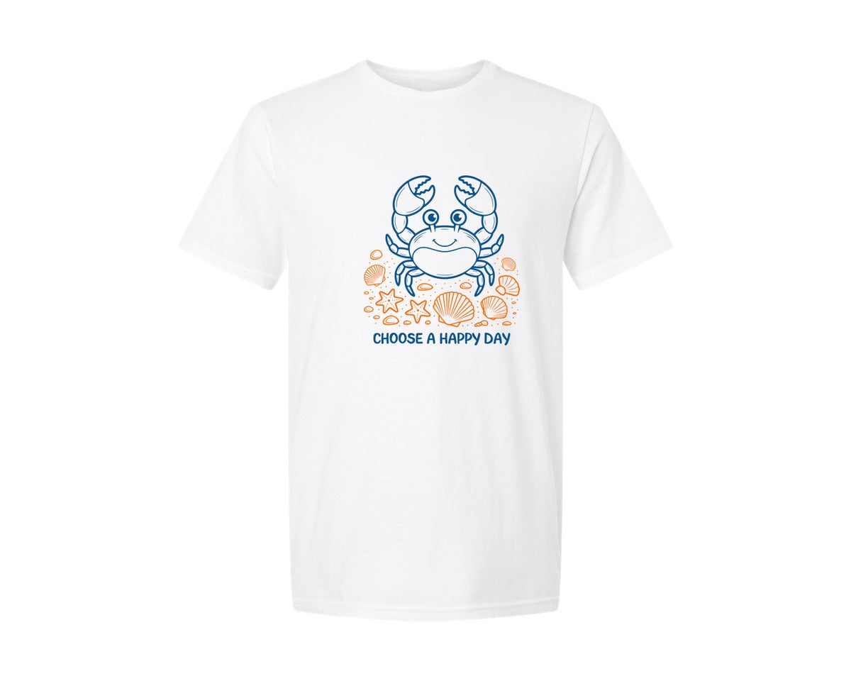 brand:Generic|color:White|Choose A Happy Day T Shirt Design Graphic T-Shirt