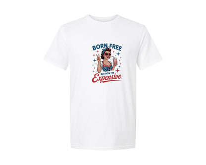 brand:Generic|color:White|Born Free But Now 4Th Of July Graphic T-Shirt
