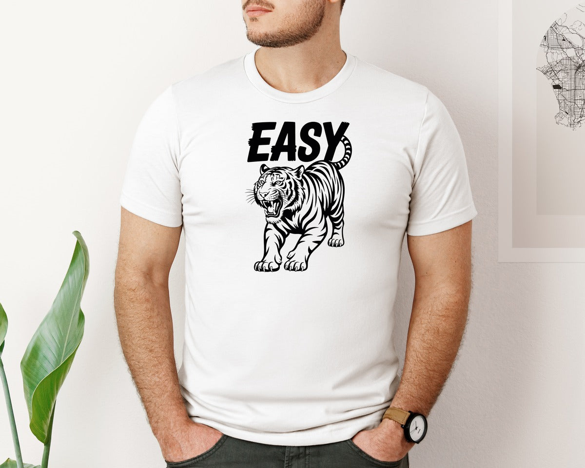 brand:Bella Canvas|color:White|Vintage Easy Tiger Graphic Graphic T-Shirt