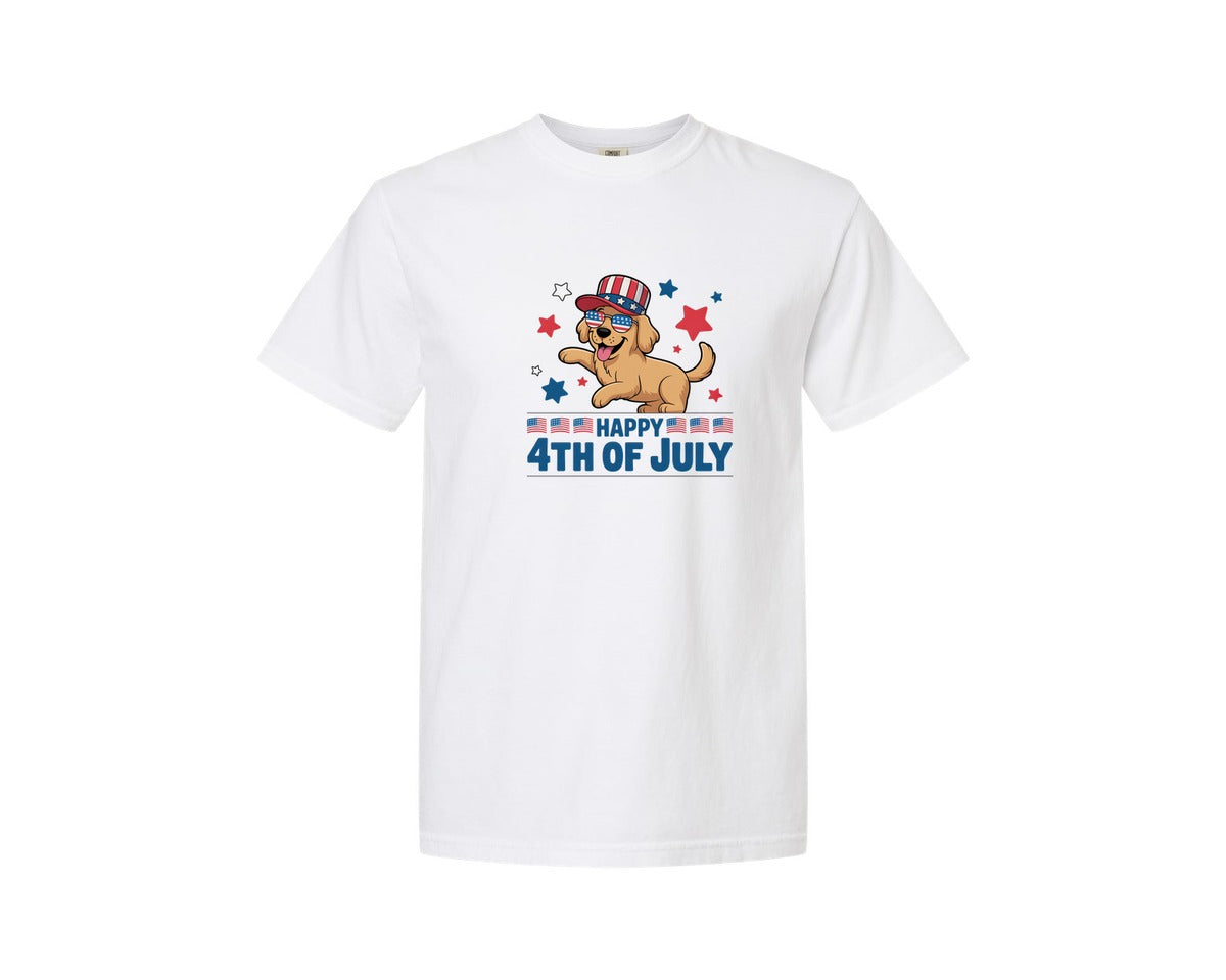 brand:Comfort Colors|color:White|4Th July Dog F09F87Baf09F87B8F09F90B6 Graphic T-Shirt