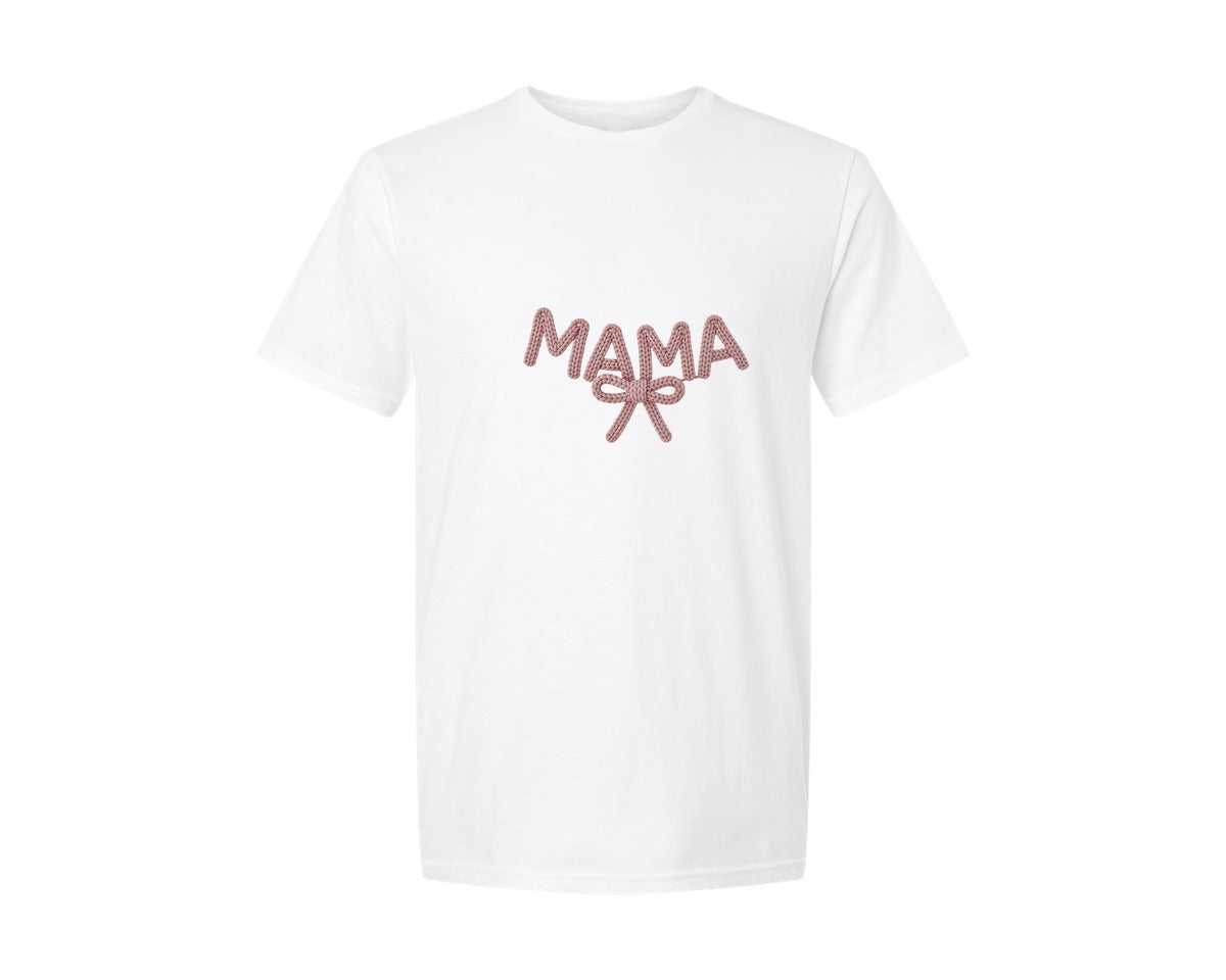 brand:Generic|color:White|Coquette Mama Latch Hook Yarn Faux 3 Graphic T-Shirt