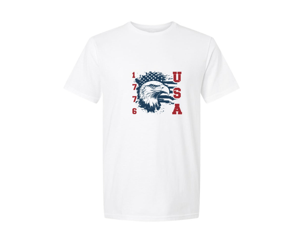 brand:Generic|color:White|1776 Usa Classic Patriotic T Shirt Graphic T-Shirt