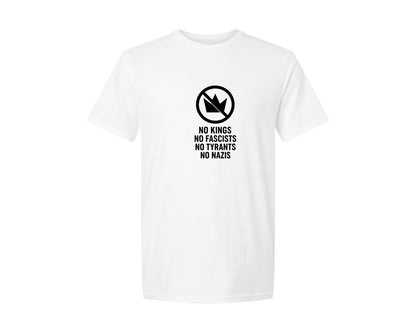 brand:Generic|color:White|No Kings No Fascists No Tyrants Graphic T-Shirt