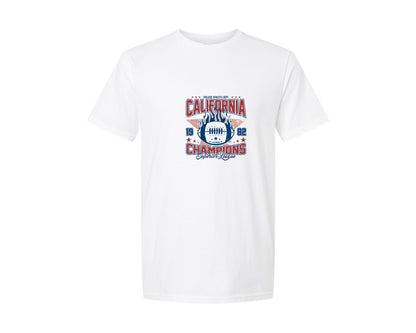 brand:Generic|color:White|Varsity Football California Print Design Graphic T-Shirt