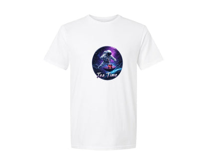 brand:Generic|color:White|Astronaut Tea Time In Space T Shirt Graphic T-Shirt