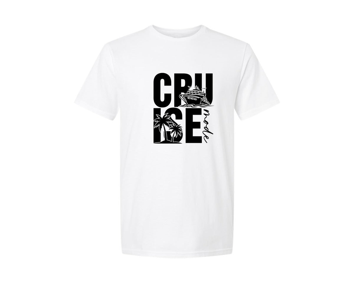 brand:Generic|color:White|Cruise Mode Cruise Ship Tropical Graphic T-Shirt