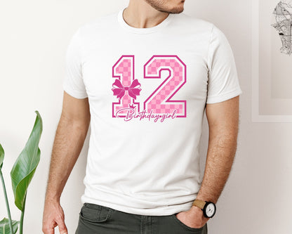 brand:Bella Canvas|color:White|Birthday Girl 12Th Birthday Shirt Graphic T-Shirt