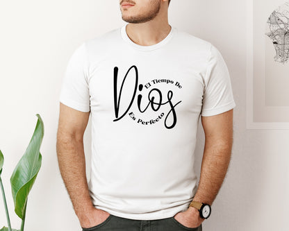 brand:Bella Canvas|color:White|El Tiempo De Dios Es Perfecto Design 2 Graphic T-Shirt