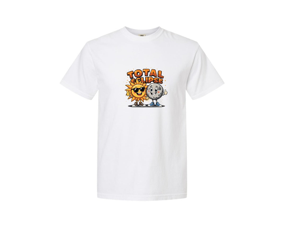 brand:Comfort Colors|color:White|Eclipse Cartoon T Shirt Design Graphic T-Shirt