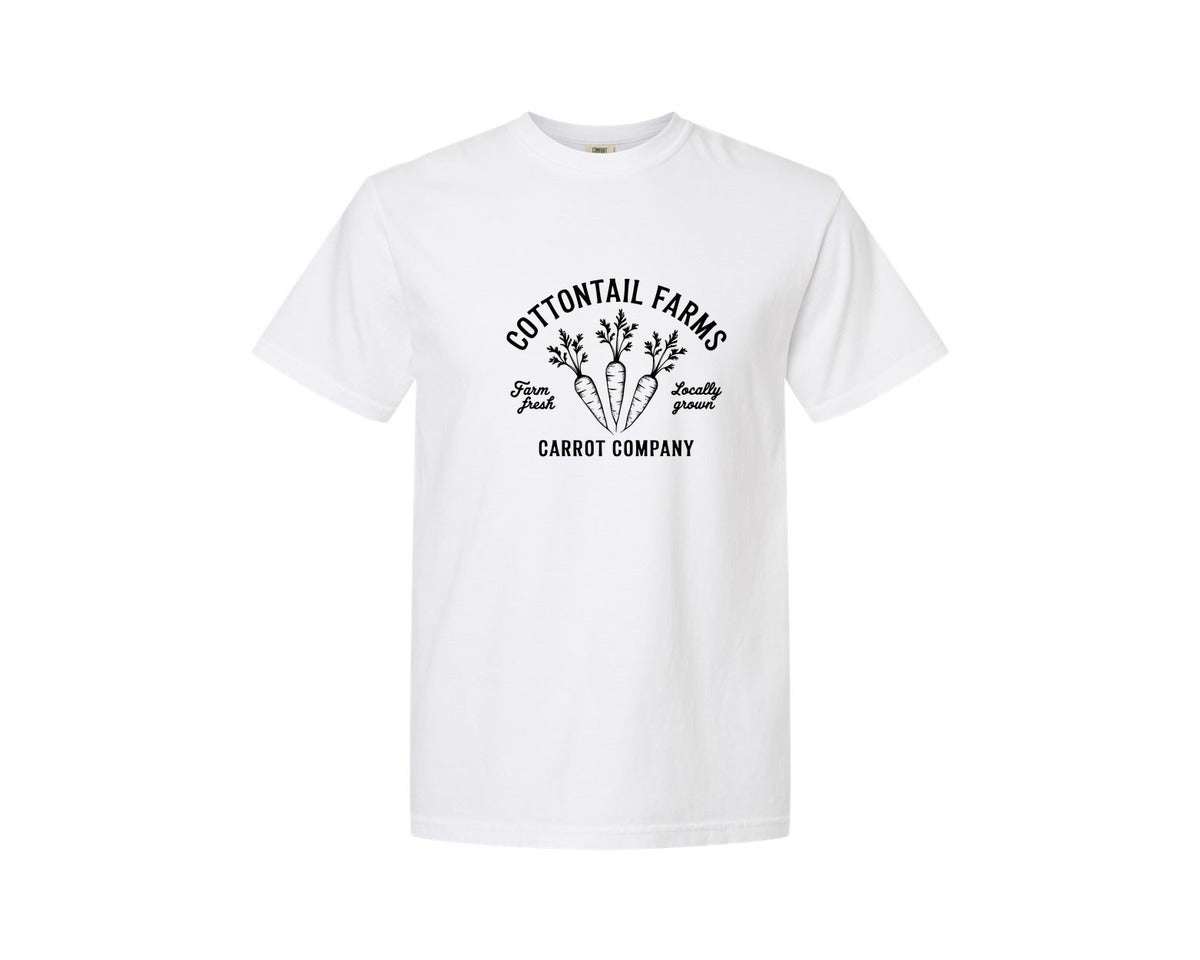 brand:Comfort Colors|color:White|Cottontail Farms Carrot Company Graphic T-Shirt