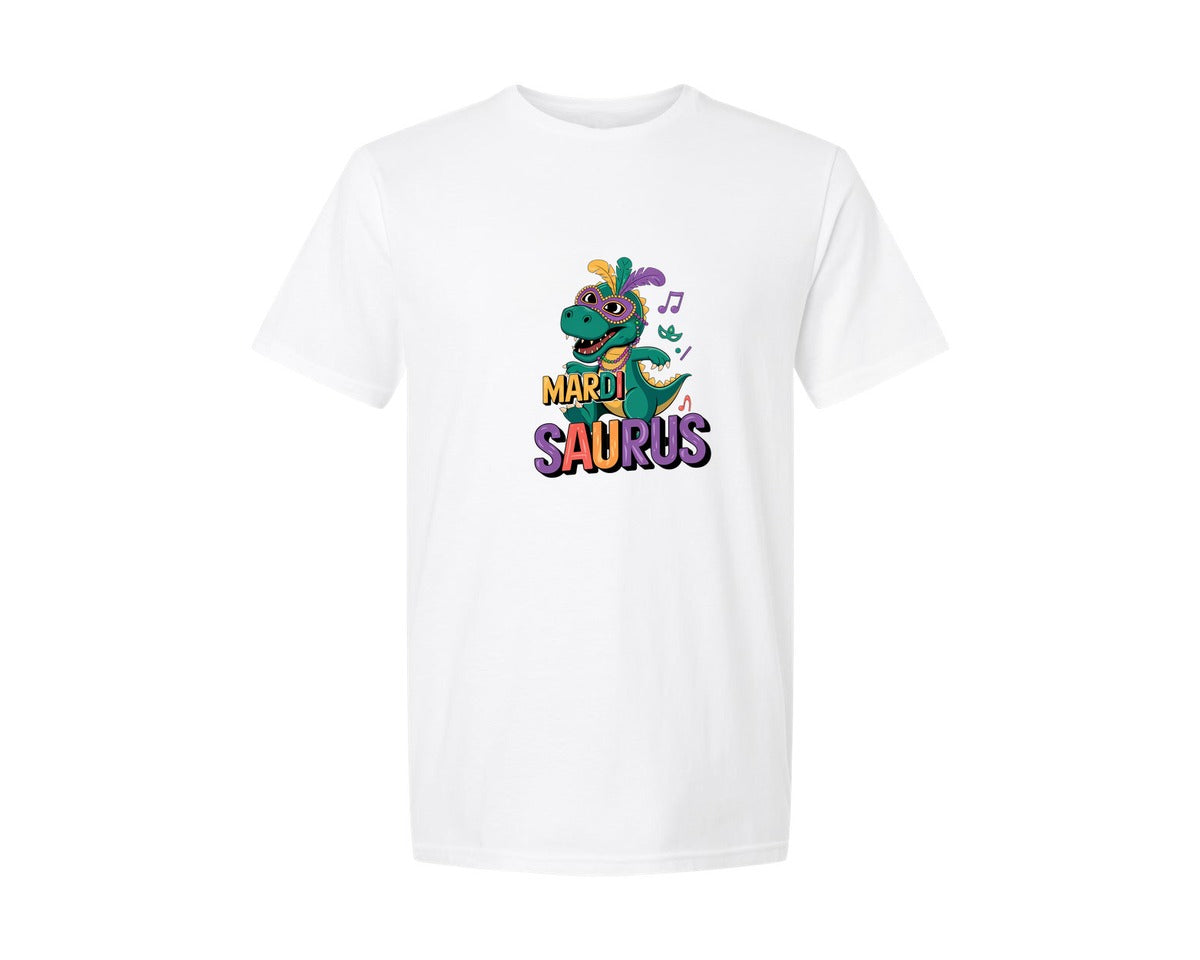 brand:Generic|color:White|Mardi Saurus Design Graphic T-Shirt