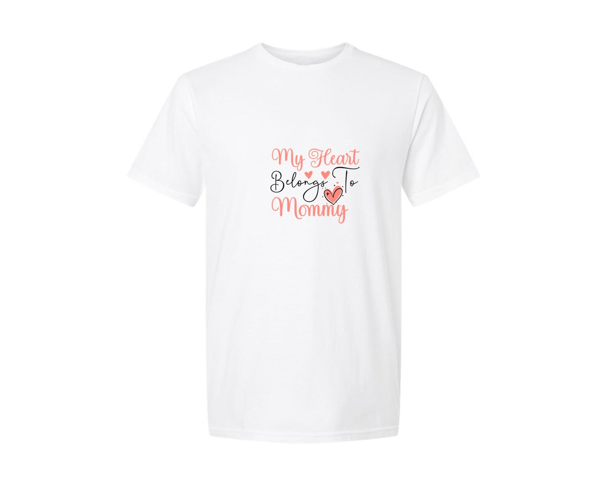 brand:Generic|color:White|My Heart Belongs To Mommy Design 82 Graphic T-Shirt