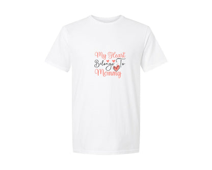 brand:Generic|color:White|My Heart Belongs To Mommy Design 82 Graphic T-Shirt