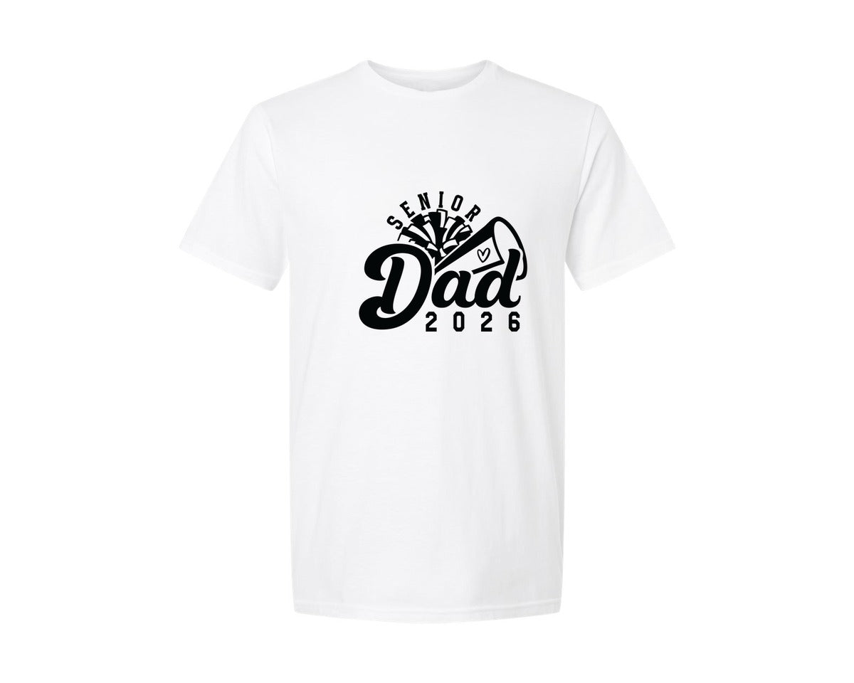 brand:Generic|color:White|Senior Cheer Dad Class Of 2026 4 Graphic T-Shirt