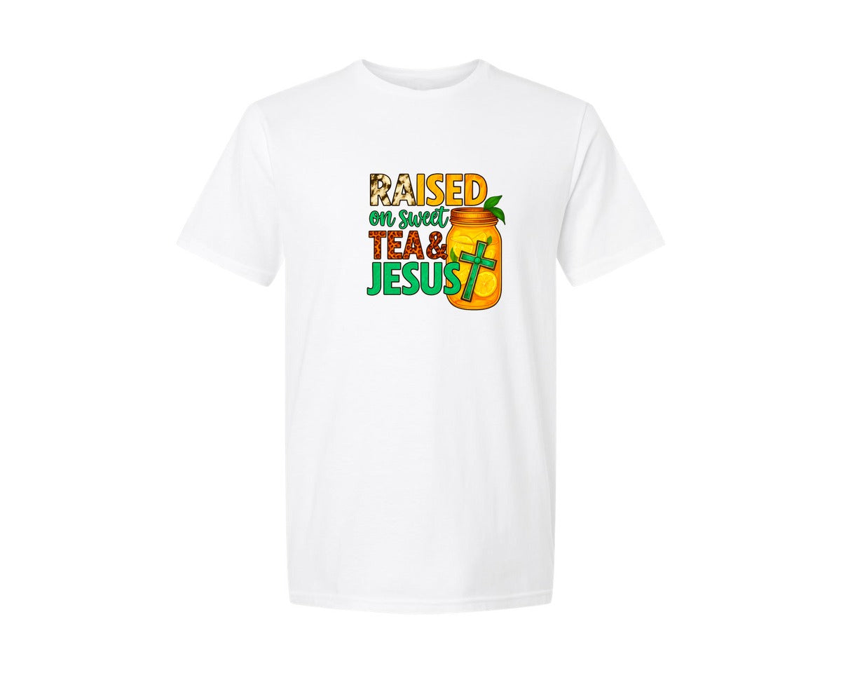 brand:Generic|color:White|Raised On Sweet Tea And Summer T Shirt Graphic T-Shirt