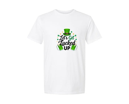 brand:Generic|color:White|Lets Get Lucked St Patricks Day Graphic T-Shirt