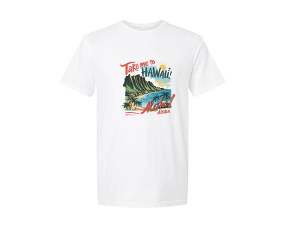 brand:Generic|color:White|Take Me To Hawaii Vintage Aloha Travel Graphic T-Shirt
