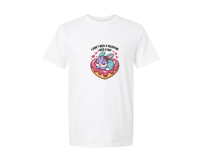 brand:Generic|color:White|Sleeping Bunny Anti Valentine Graphic T-Shirt