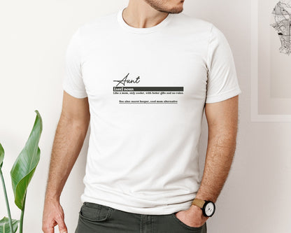 brand:Bella Canvas|color:White|Aunt Funny Definition Graphic T-Shirt