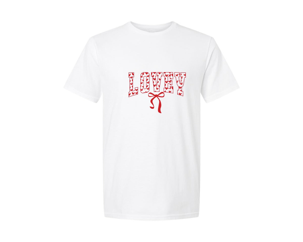 brand:Generic|color:White|Lovey Heart Valentine Lovey Graphic T-Shirt