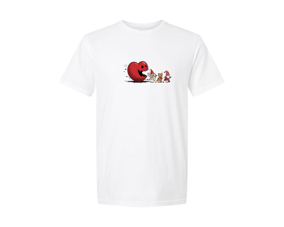 brand:Generic|color:White|Heart Monster Cupid Gnome Valentines Graphic T-Shirt