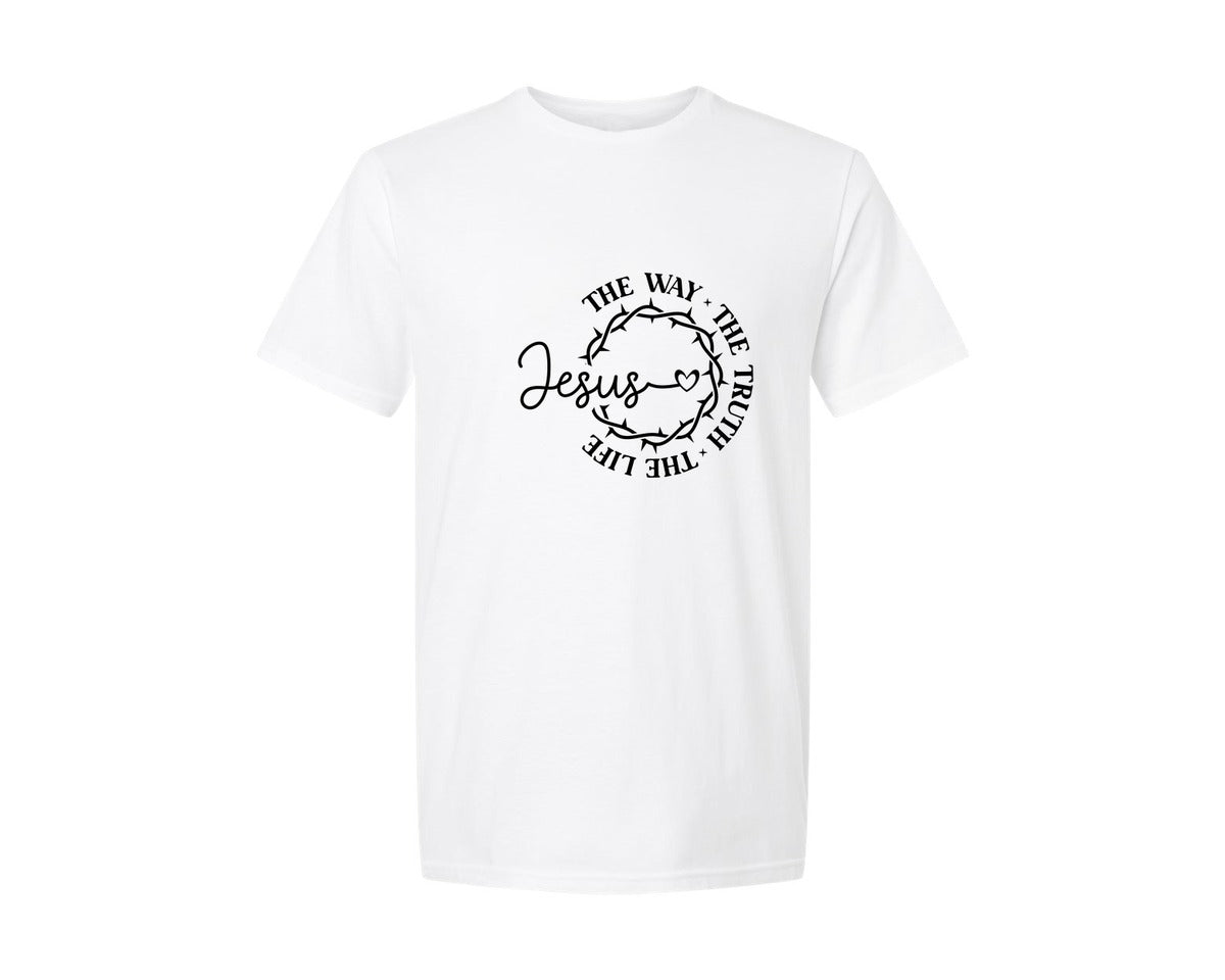 brand:Generic|color:White|Jesus The Way The Truth The Life 55 Graphic T-Shirt