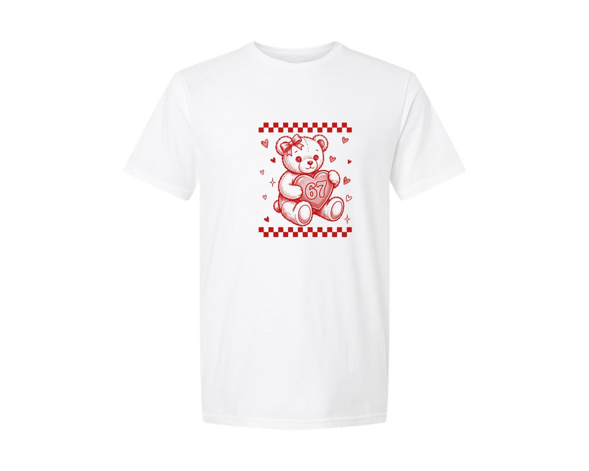 brand:Generic|color:White|Cute Teddy Bear Valentines Day 2 Graphic T-Shirt