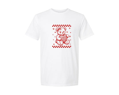 brand:Generic|color:White|Cute Teddy Bear Valentines Day 2 Graphic T-Shirt
