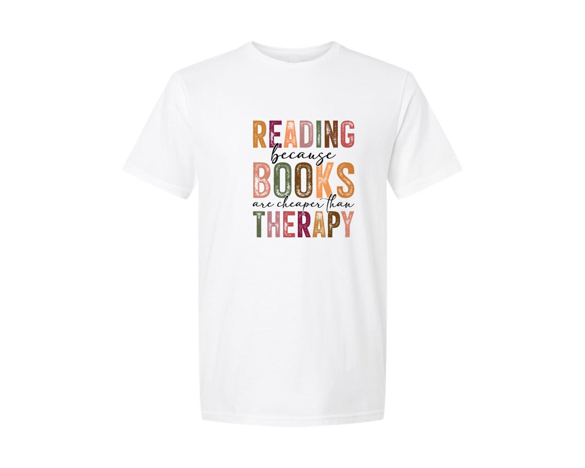 brand:Generic|color:White|Book Shirt Reading Because Books Graphic T-Shirt